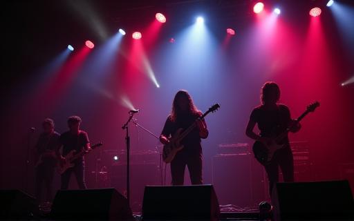 Indie band performing on stage