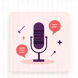 Icon representing microphone and conversation